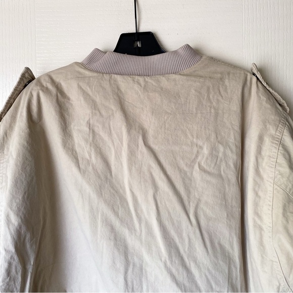 Entire Studios A-4 Bomber Jacket Cotton Canvas Batter Beige Size Small EUC - Picture 8 of 11
